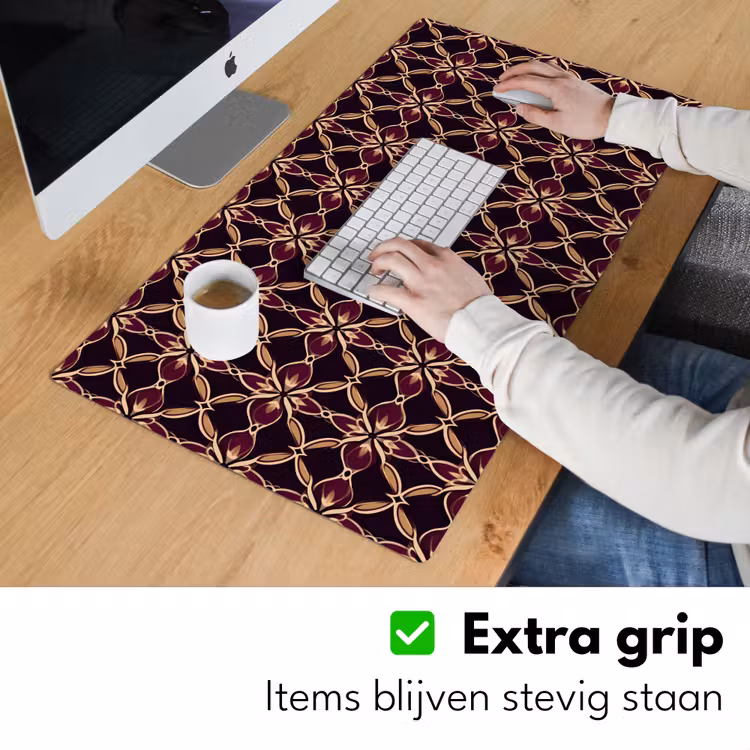 Symmetrisch - Tegel - Burgundy Muismat XXL klein 681 -sfeer3