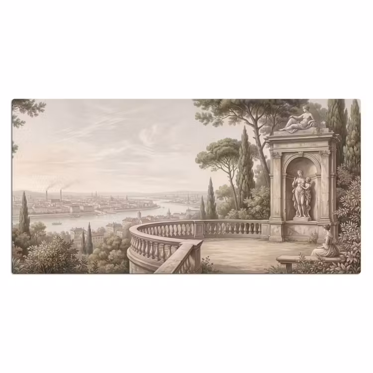 Terras - Stad - Uitzicht - Rivier Muismat XXL klein -3d_leeg