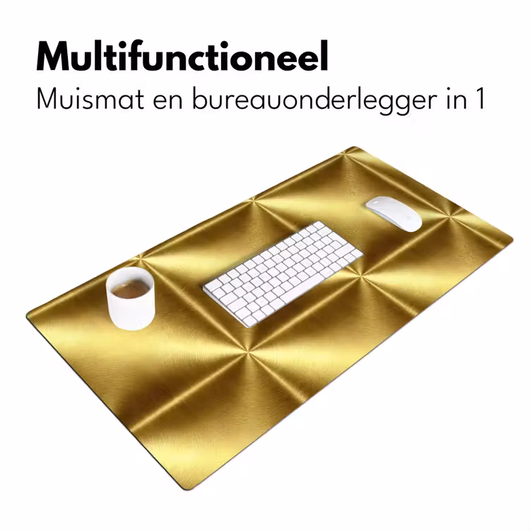 Textuur - Geborsteld Goud - Industrieel - Metallic Muismat XXL klein 681 -sfeer4