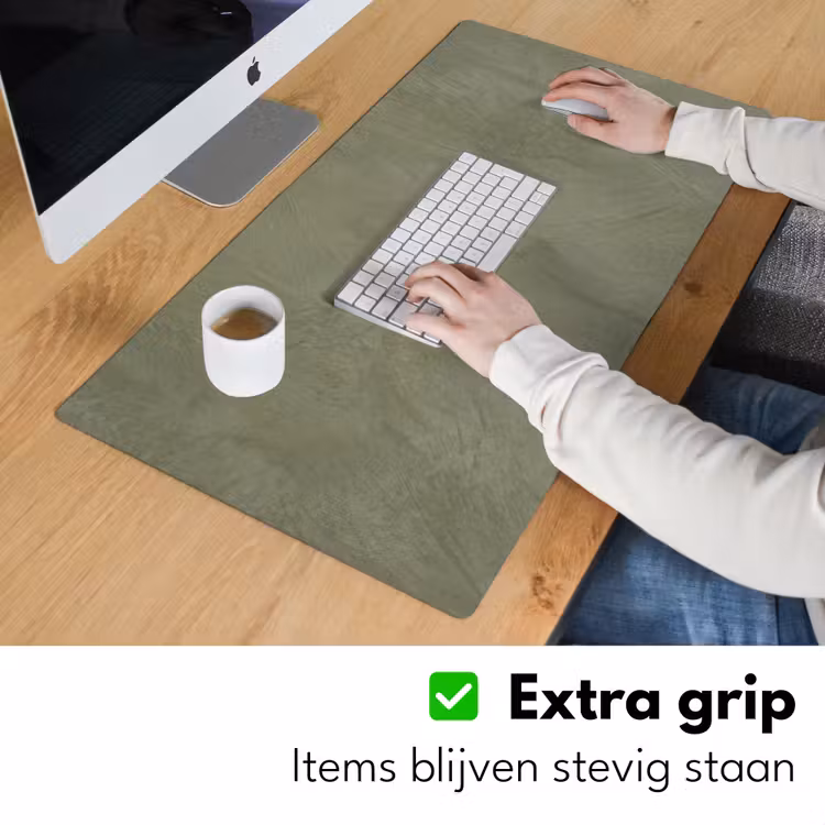 Textuur - Betonlook - Achtergrond - Modern - Groen Muismat XXL klein -sfeer3