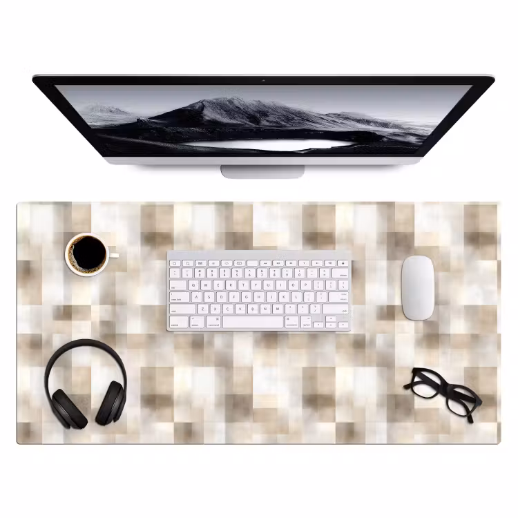 Textuur - Linnen - Beige Muismat XXL klein 681 -3d