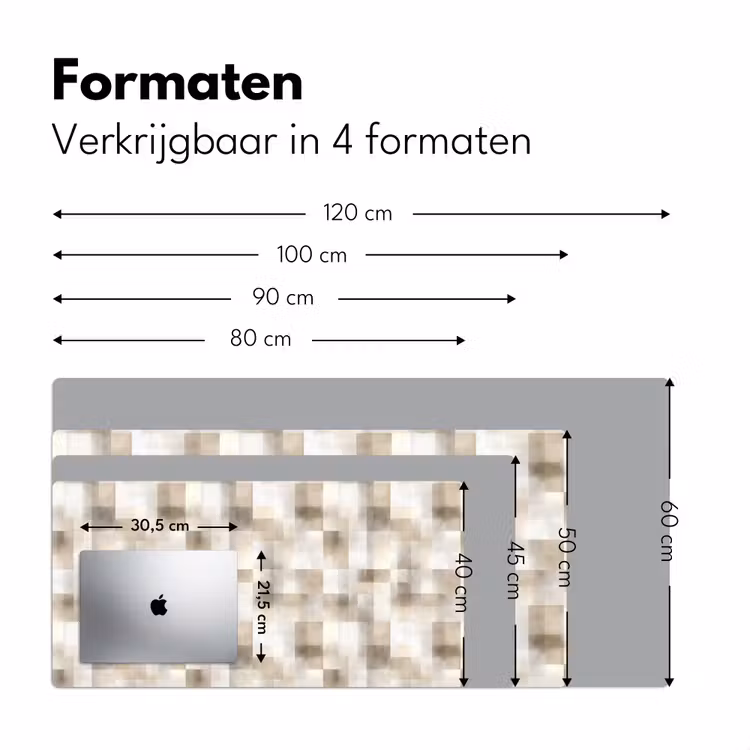 Textuur - Linnen - Beige Muismat XXL klein 681 -sfeer5
