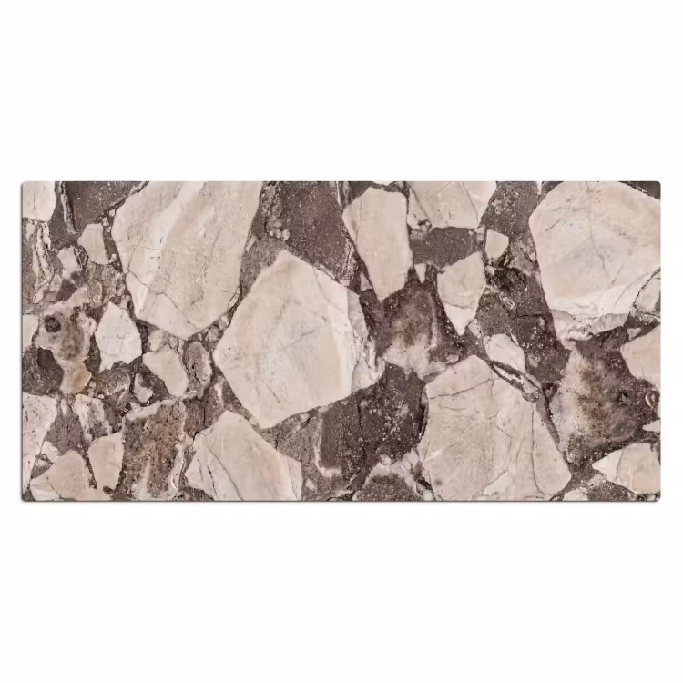 Textuur - Marmer - Abstract - Beige - Bruin Muismat XXL klein -3d_leeg