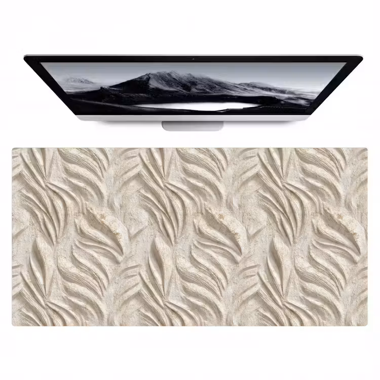 Textuur - Reliëf - Beige Muismat XXL klein 681 -zzz3d