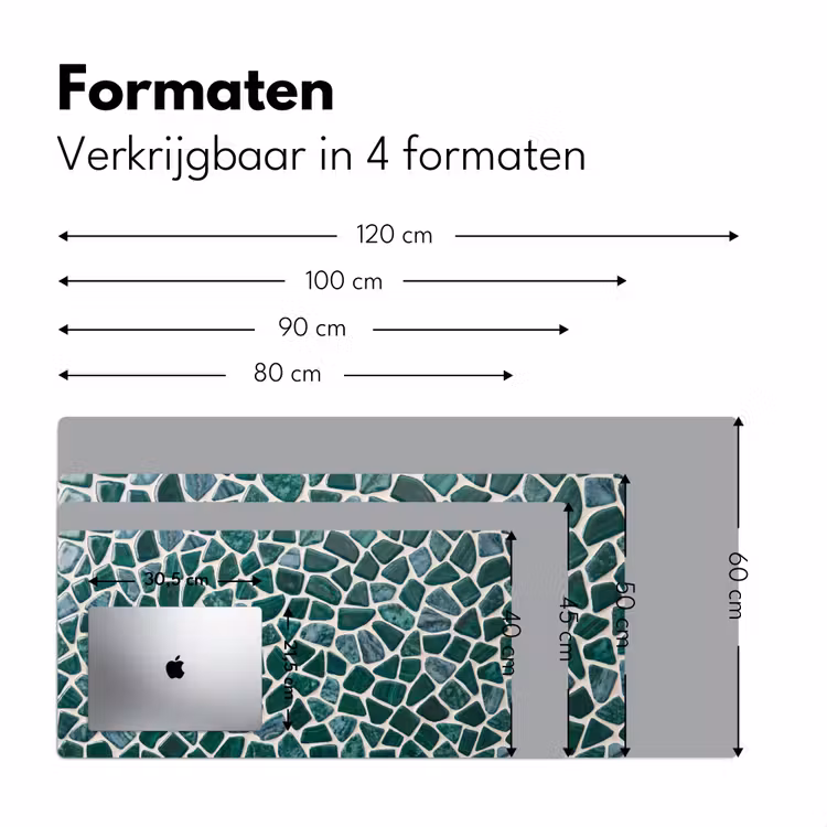 Textuur - Steen - Groen - Abstract - Patroon Muismat XXL klein -sfeer5