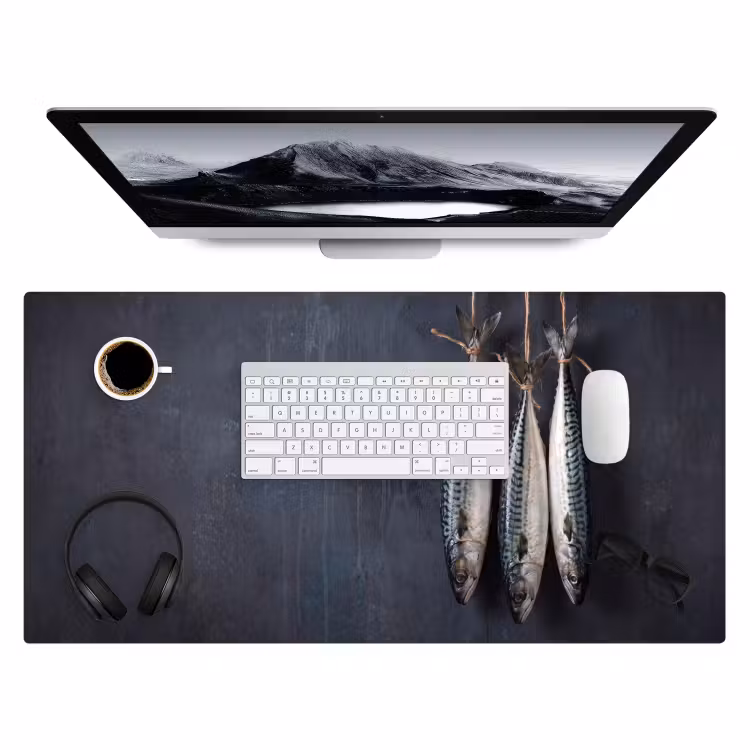 Desk Mat - Three Fish - Rope - Drie vissen - Touw Muismat XXL klein