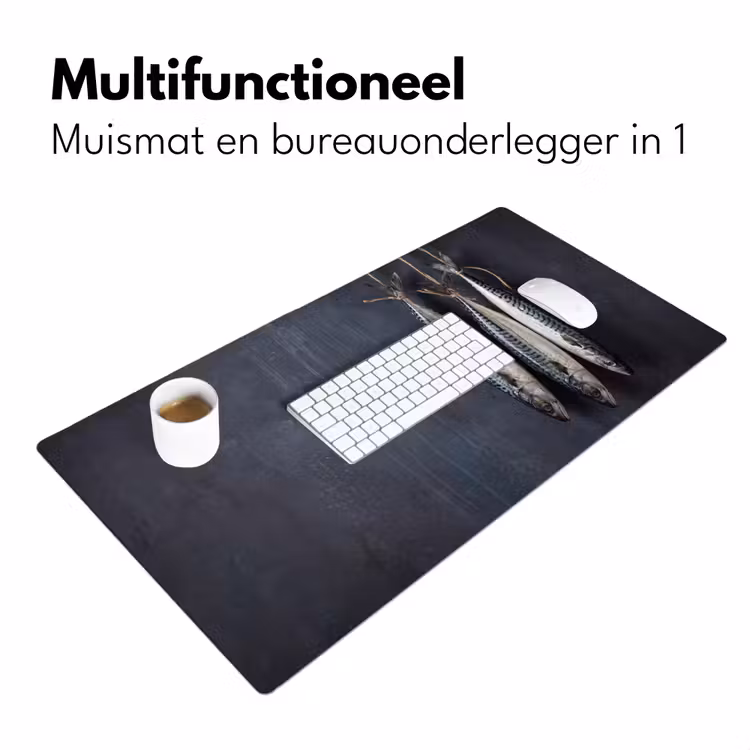 Desk Mat - Three Fish - Rope - Drie vissen - Touw Muismat XXL klein