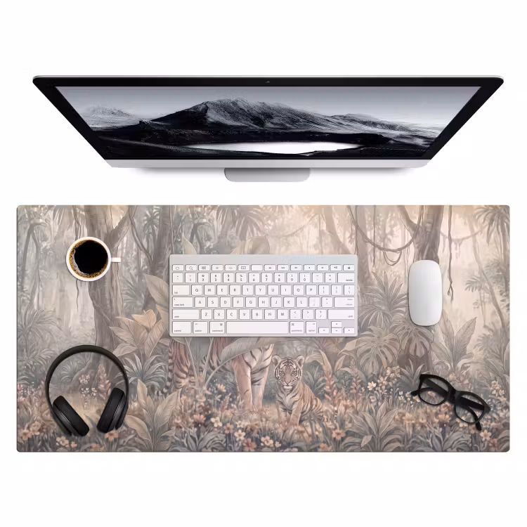 Tijger - Welp - Jungle - Illustratie - Dieren Muismat XXL klein -3d