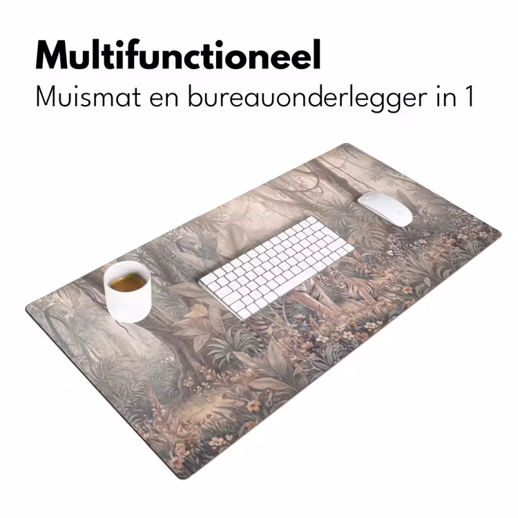 Tijger - Welp - Jungle - Illustratie - Dieren Muismat XXL klein -sfeer4