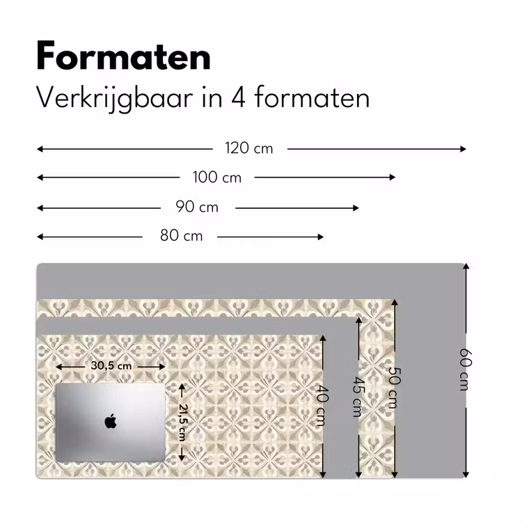 Tegel - Motief - Beige Muismat XXL klein 681 -sfeer5