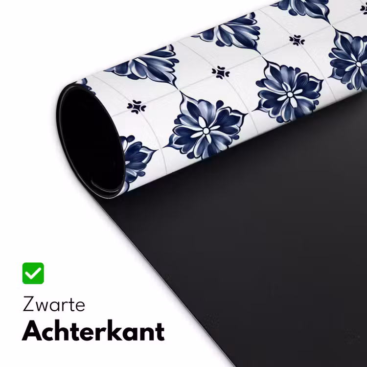 Tegelmotief - Blauw - Wit - Bloem Muismat XXL klein 681 -sfeer2
