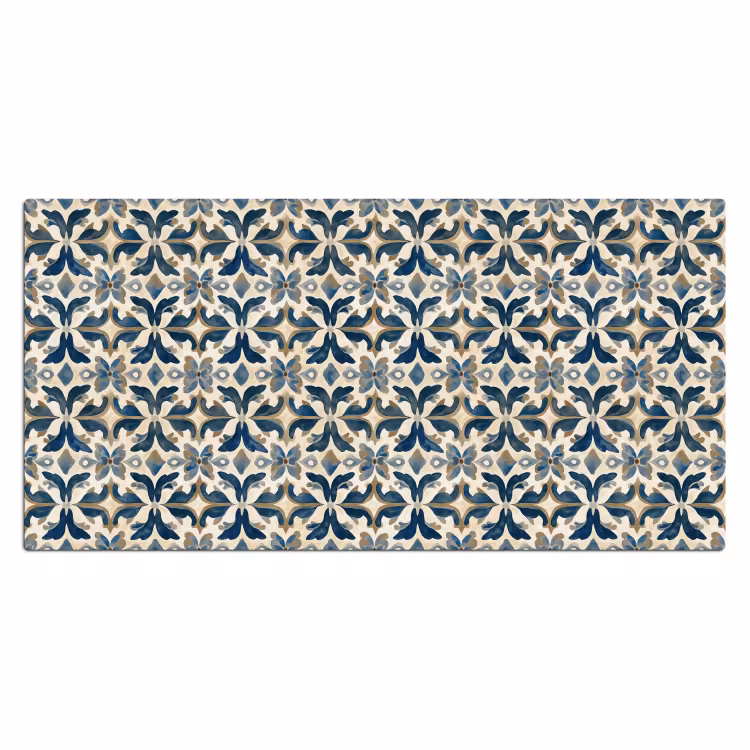 Tegel - Patroon - Blauw - Beige Muismat XXL klein 681 -3d_leeg
