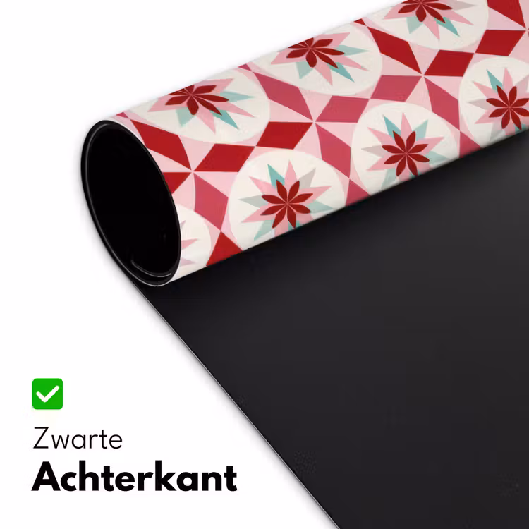 Tegelpatroon - Sterren - Retro - Roze - Mintgroen Muismat XXL klein 681 -sfeer2