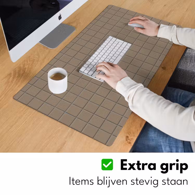 Tegel - Patroon - Taupe Muismat XXL klein 681 -sfeer3