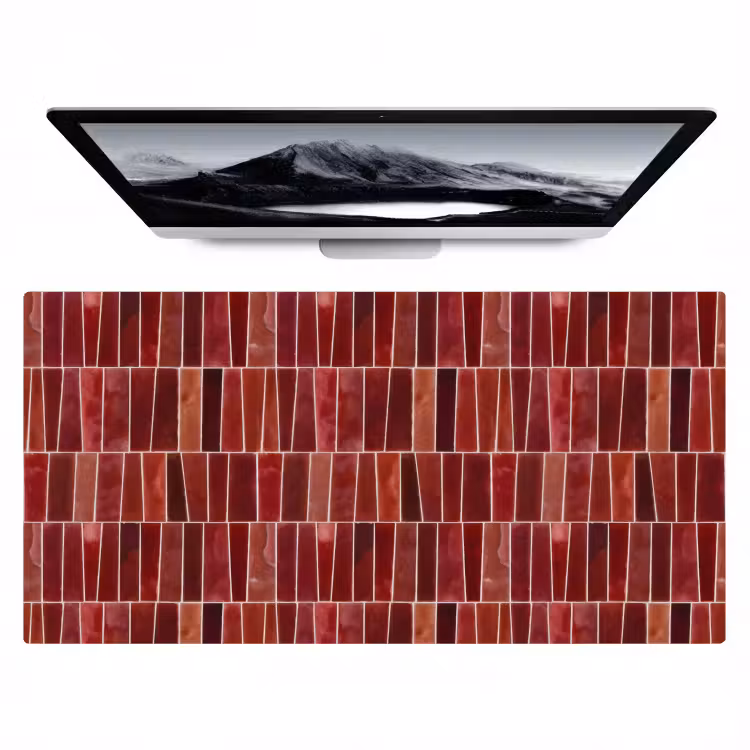Tegels - Modern - Structuur - Dieprood Muismat XXL klein 681 -zzz3d