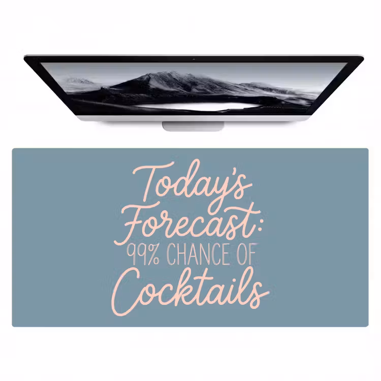 Today's Forecast - Cocktails - Blauw Muismat XXL klein -zzz3d