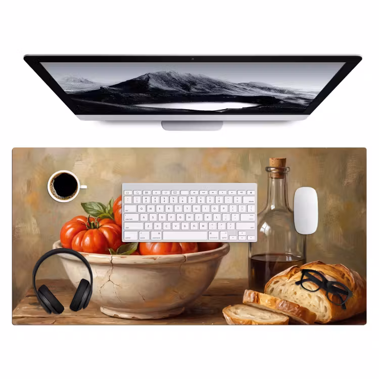 Desk Mat - Tomatoes - Bowl - Food - Tomaten - Kom - Eten Muismat XXL klein