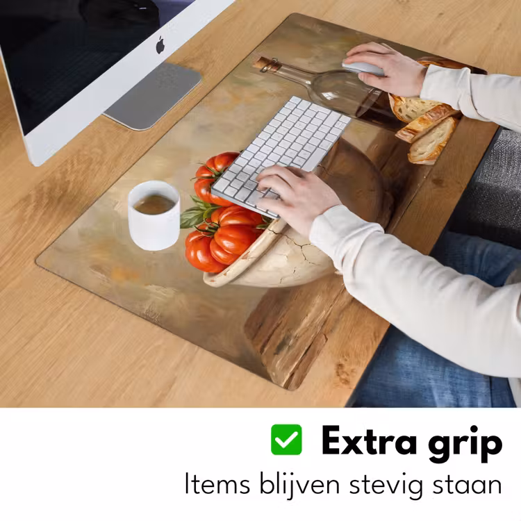 Desk Mat - Tomatoes - Bowl - Food - Tomaten - Kom - Eten Muismat XXL klein