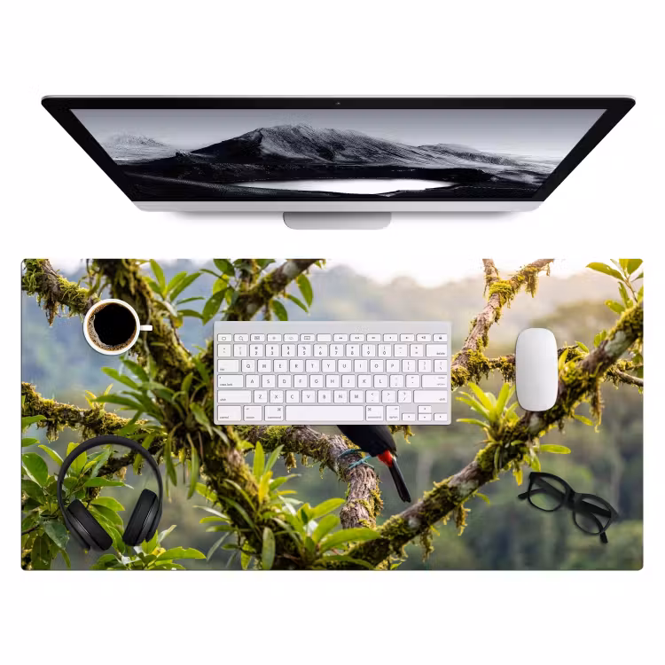 Toekan - Jungle - Natuur - Kleurrijk Muismat XXL klein -3d