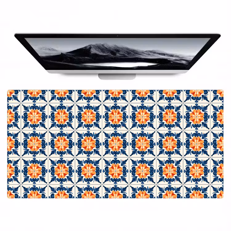 Traditioneel - Tegel - Oranje Muismat XXL klein 681 -zzz3d