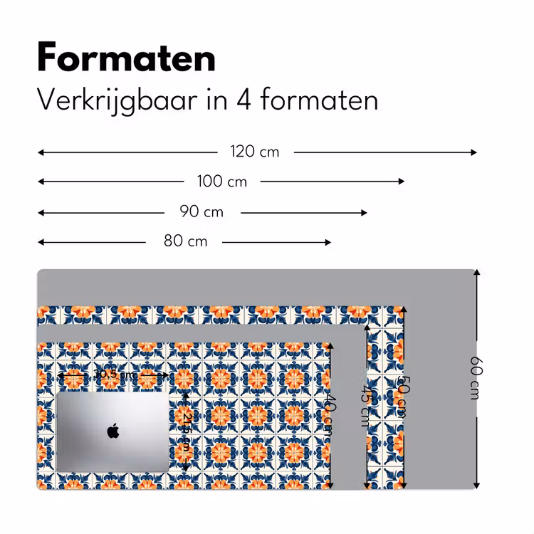 Traditioneel - Tegel - Oranje Muismat XXL klein 681 -sfeer5