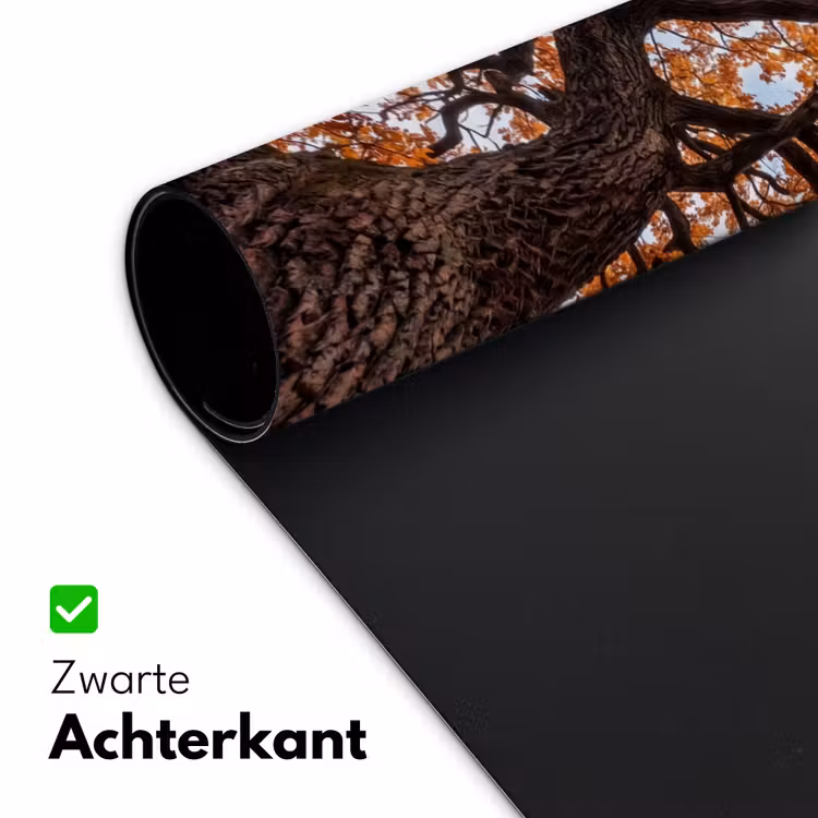 Boom - Bladerdak - Herfst - Oranje - Sfeervol Muismat XXL klein -sfeer2