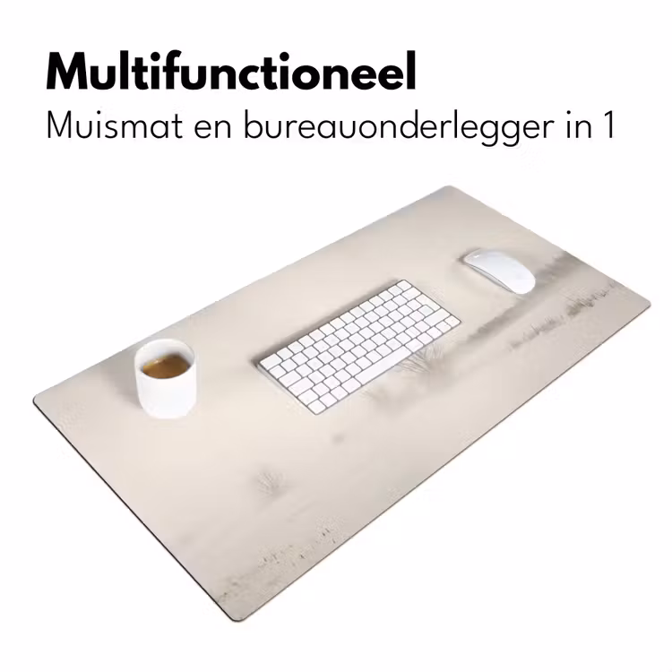 Boom - Mist - Sneeuw - Winter - Minimalistisch Muismat XXL klein -sfeer4
