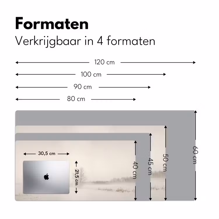 Boom - Mist - Sneeuw - Winter - Minimalistisch Muismat XXL klein -sfeer5