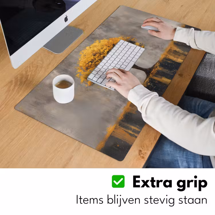 Boom - Bladeren - Goud - Abstract Muismat XXL klein -sfeer3