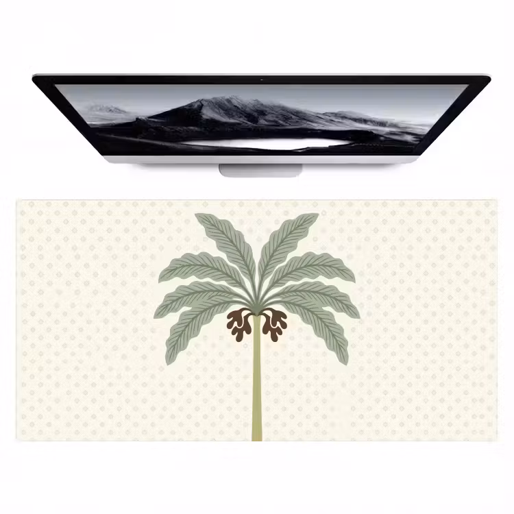 Boom - Bladeren - Groen - Decoratief - Beige Muismat XXL klein -zzz3d
