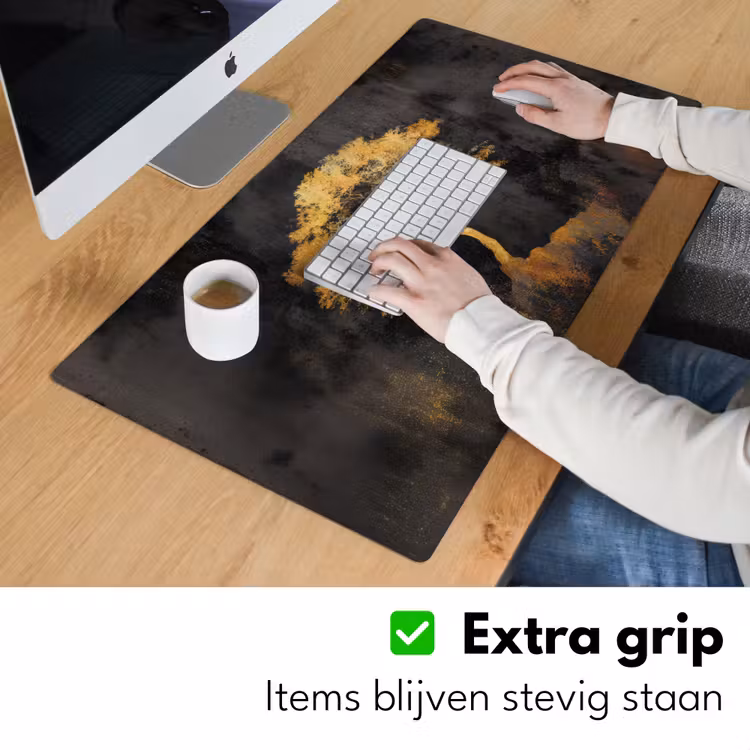 Boom - Schilderij - Goud - Abstract Muismat XXL klein -sfeer3
