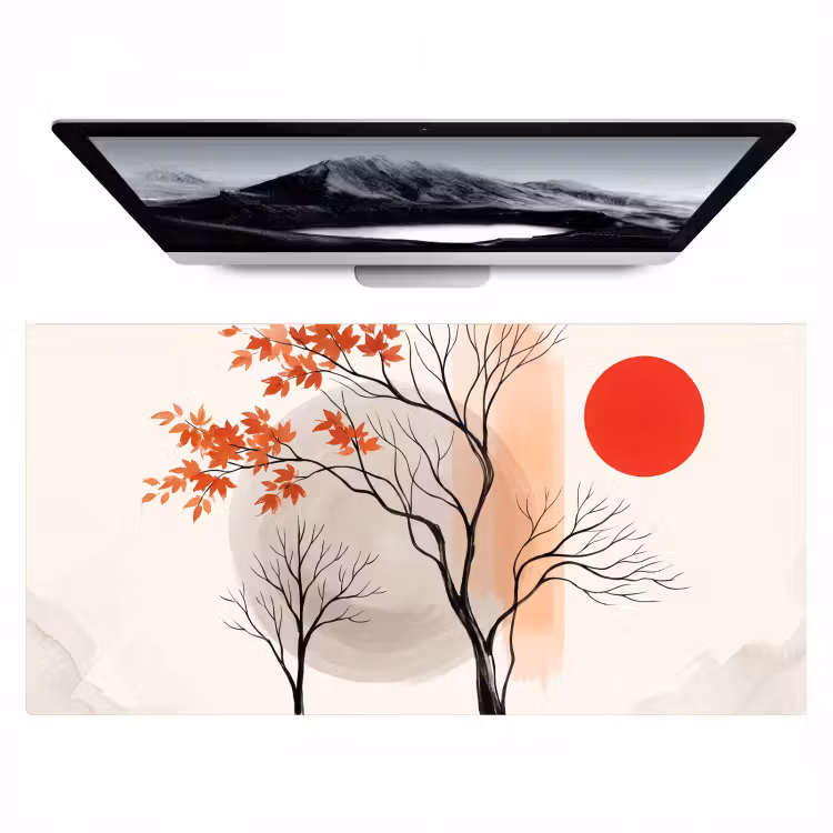 Desk Mat - Tree - Red - Abstract - Boom - Rood - Abstract Muismat XXL klein