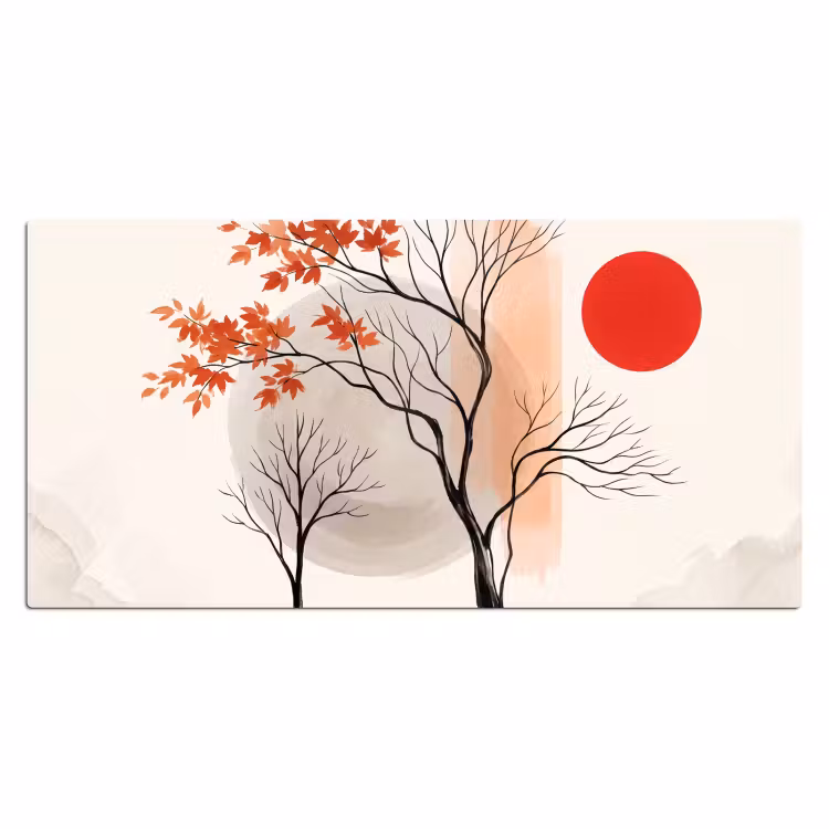 Desk Mat - Tree - Red - Abstract - Boom - Rood - Abstract Muismat XXL klein