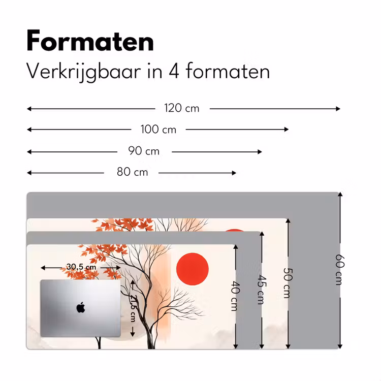 Desk Mat - Tree - Red - Abstract - Boom - Rood - Abstract Muismat XXL klein