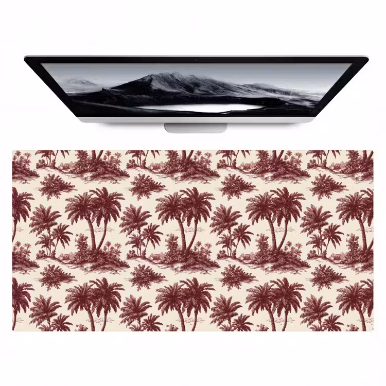 Tropisch - Geometrisch - Bordeauxrood Muismat XXL klein 681 -zzz3d