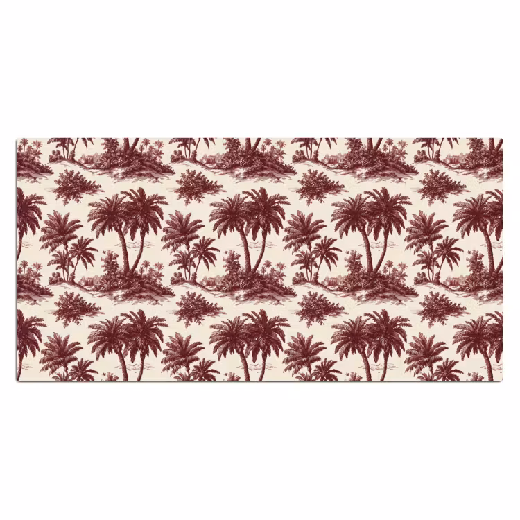 Tropisch - Geometrisch - Bordeauxrood Muismat XXL klein 681 -3d_leeg