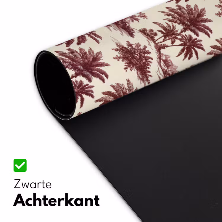 Tropisch - Geometrisch - Bordeauxrood Muismat XXL klein 681 -sfeer2