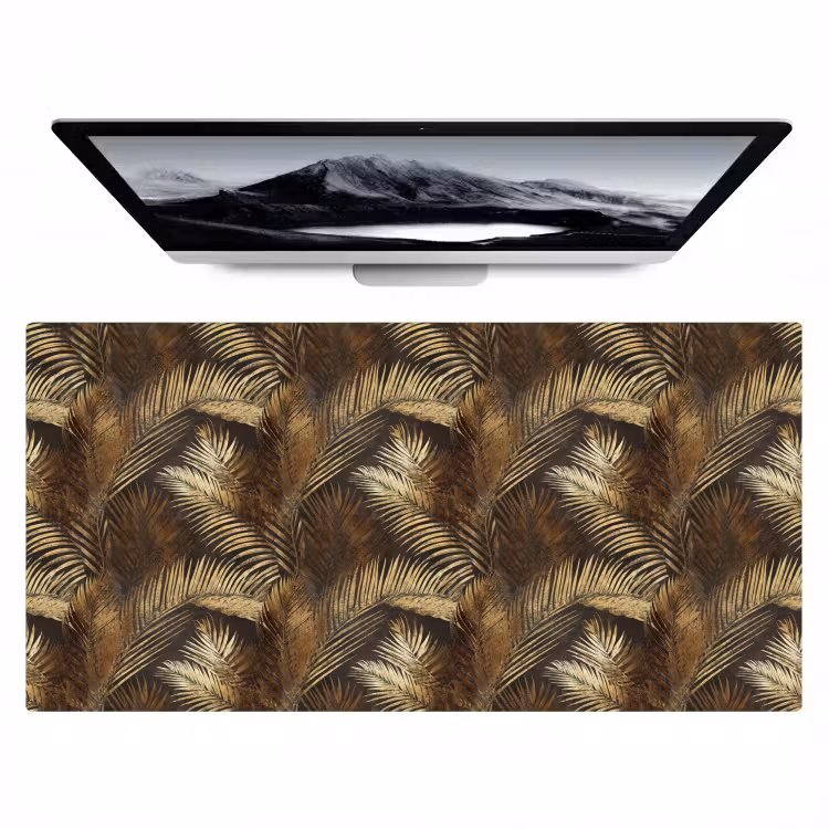 Tropisch - Bladeren - Goud Muismat XXL klein 681 -zzz3d