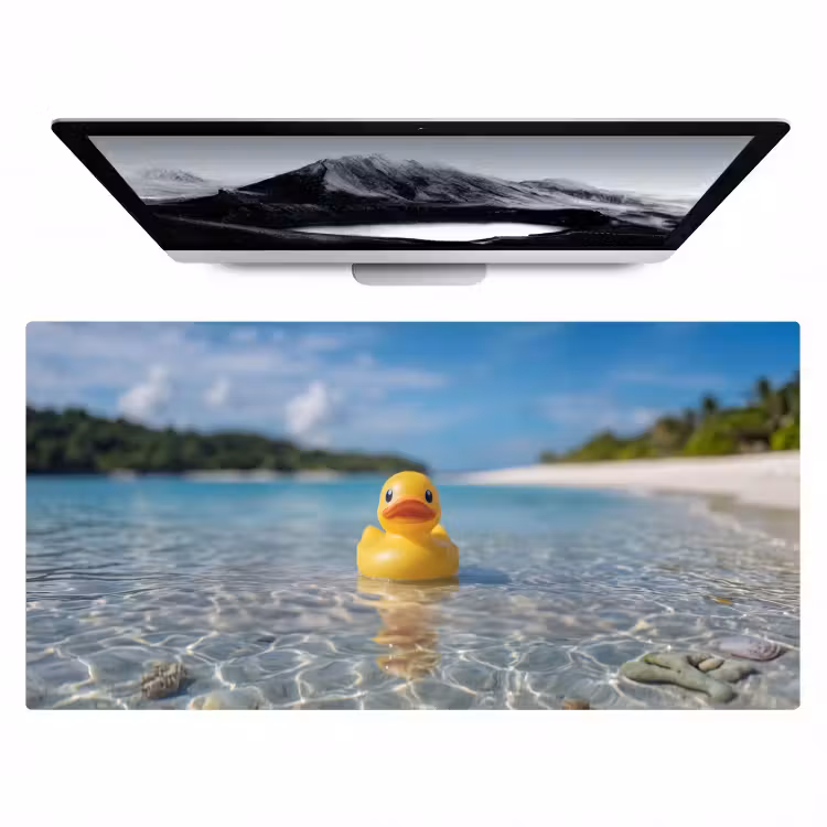 Tropisch - Badeend - geel Muismat XXL klein -zzz3d