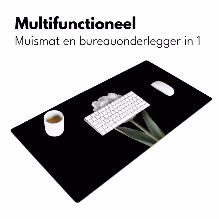 Tulp - Patroon - Blauw Muismat XXL klein -sfeer4