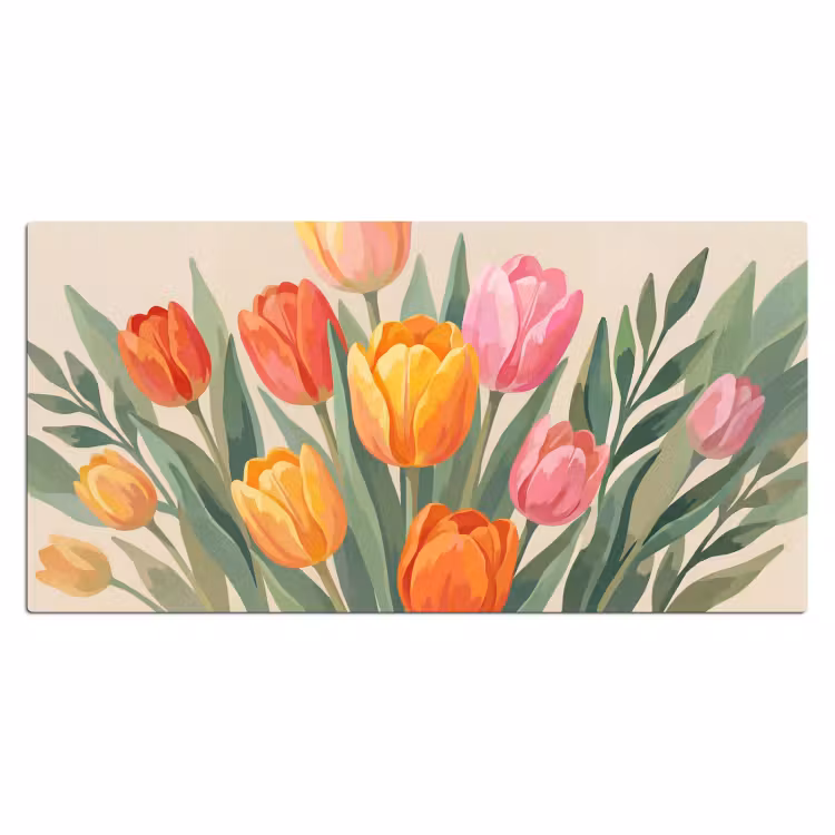 Tulpen - Abstract - Kleurrijk Muismat XXL klein -3d_leeg