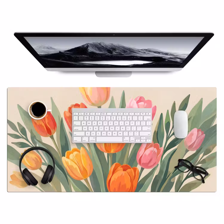 Tulpen - Abstract - Kleurrijk Muismat XXL klein -3d