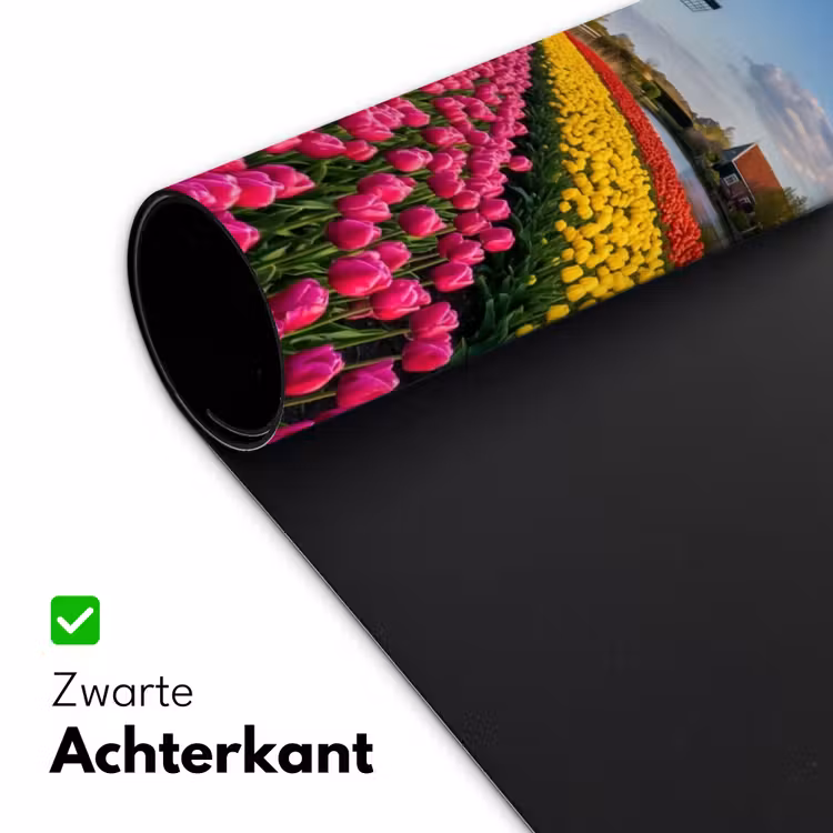 Tulpen - Holland - Molen - Kleurrijk Muismat XXL klein -sfeer2