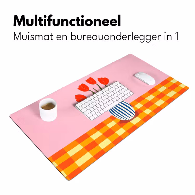 Tulpen - Roze - Vaas Muismat XXL klein -sfeer4
