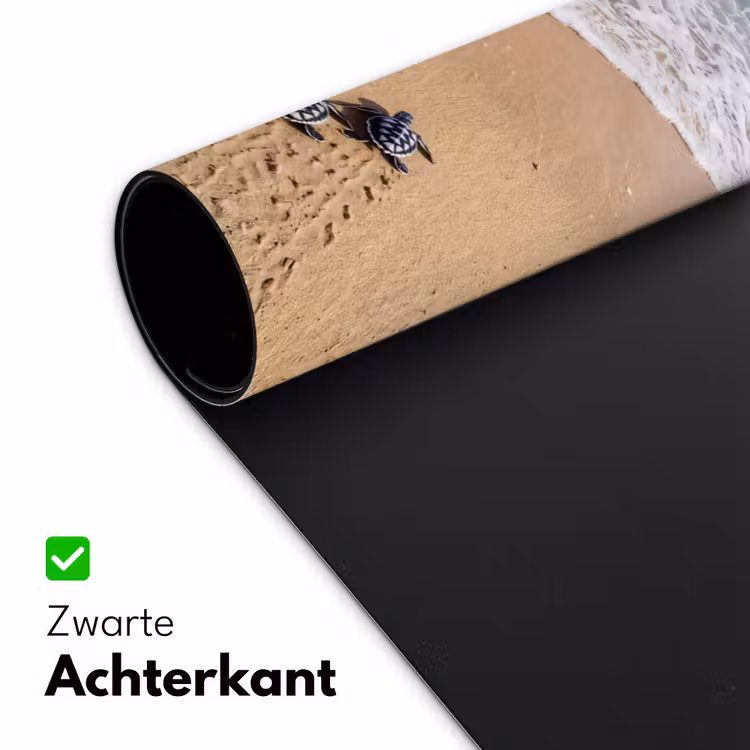 Schildpad - Jong - Strand - Oceaan - Blauw Muismat XXL klein -sfeer2