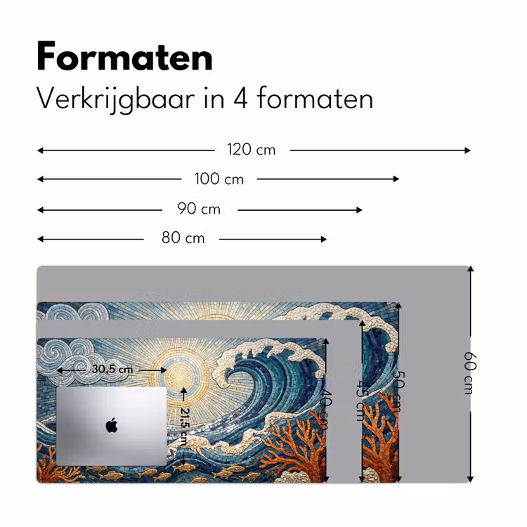 Onderwater - Koraal - Vis - Natuur - Kunst Muismat XXL klein -sfeer5