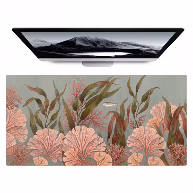 Onderwater - Planten - Vis - Vintage - Groen Muismat XXL klein -zzz3d