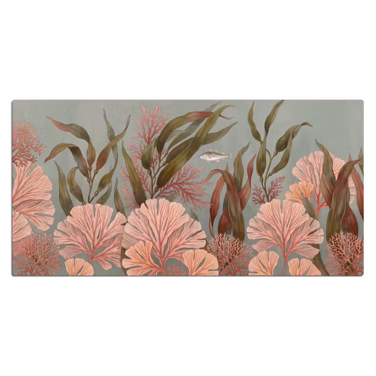 Onderwater - Planten - Vis - Vintage - Groen Muismat XXL klein -3d_leeg
