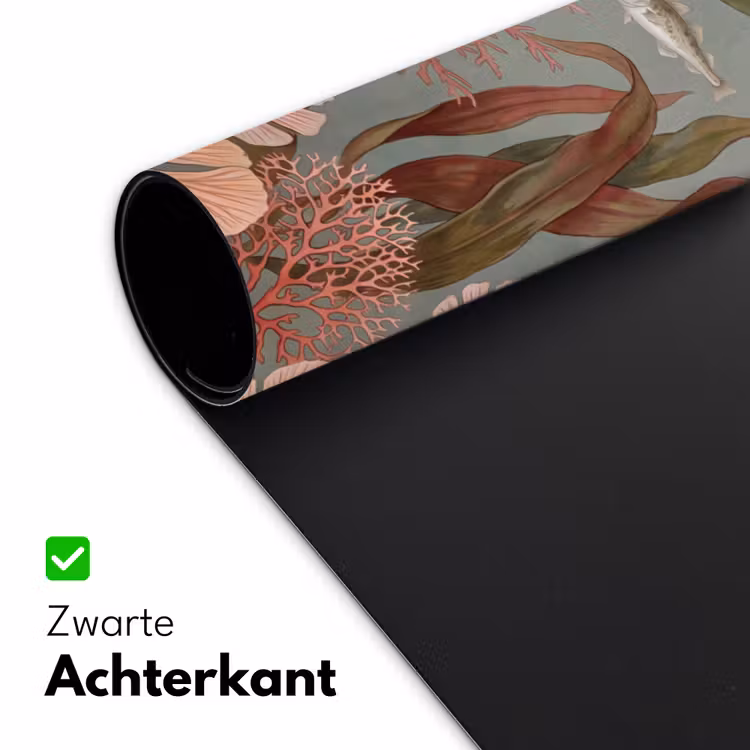 Onderwater - Planten - Vis - Vintage - Groen Muismat XXL klein -sfeer2