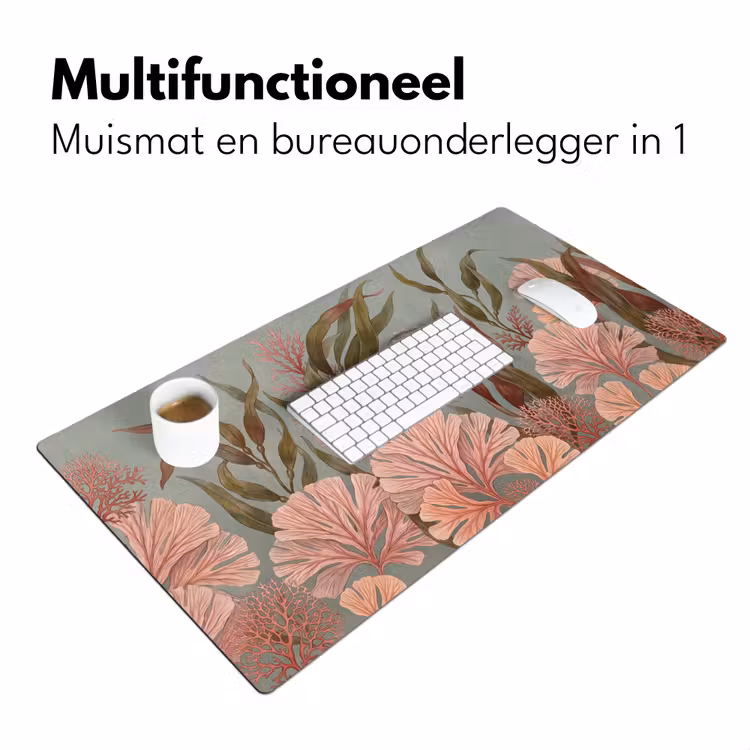 Onderwater - Planten - Vis - Vintage - Groen Muismat XXL klein -sfeer4